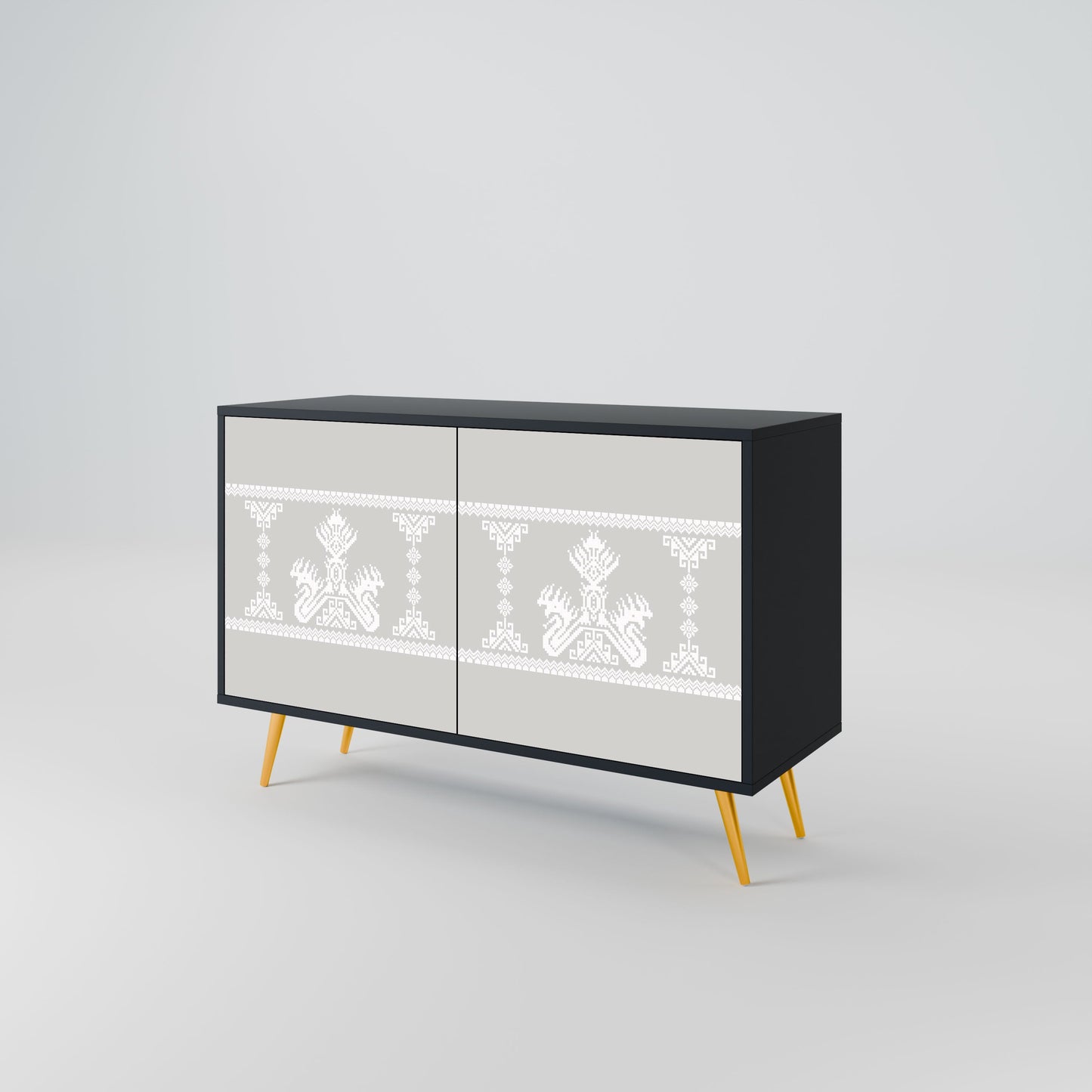 Credenza THAI GRAY a 2 ante in finitura nera