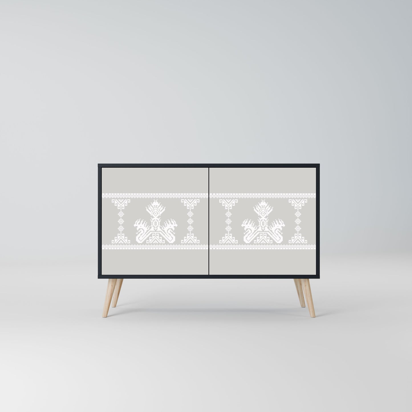 Credenza THAI GRAY a 2 ante in finitura nera