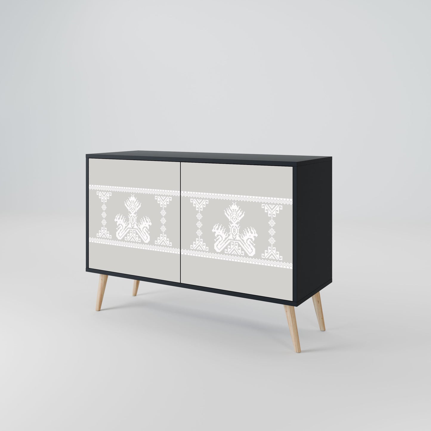 Credenza THAI GRAY a 2 ante in finitura nera