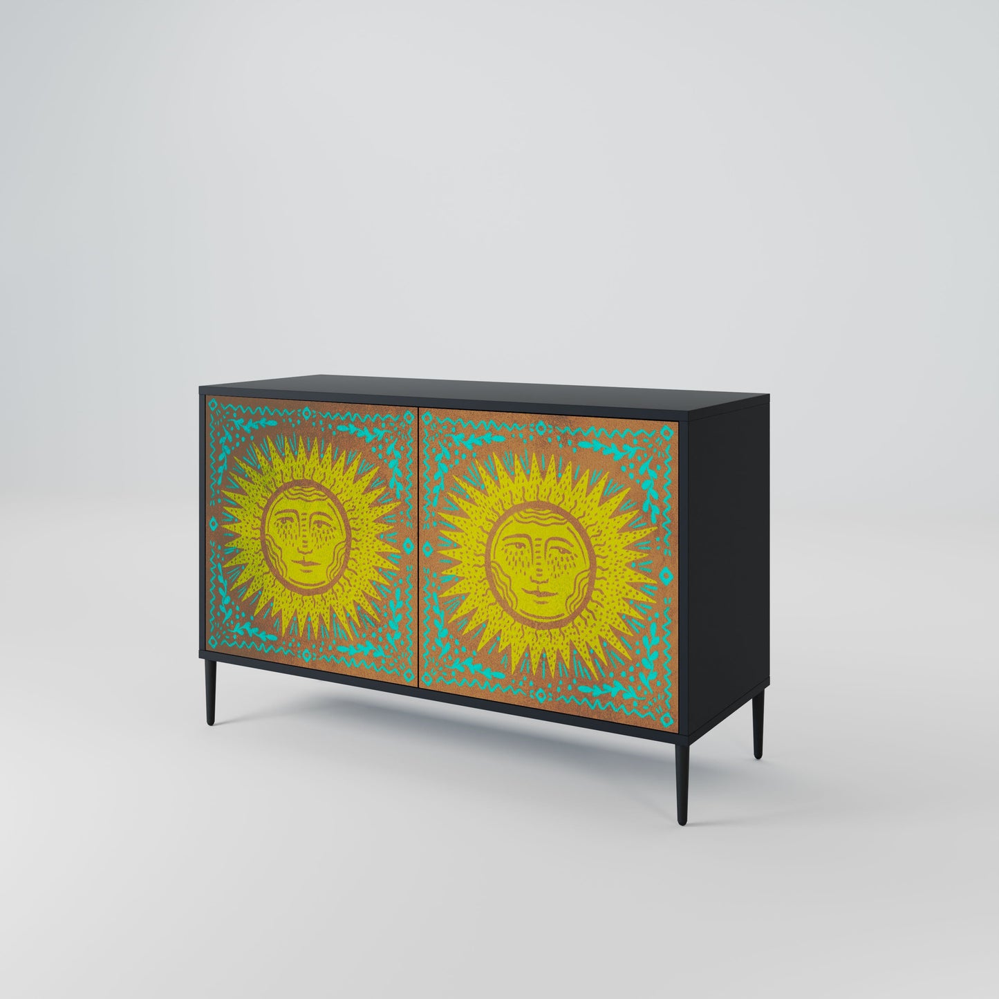 Credenza a 2 ante SUNSHINE EULOGY in finitura nera