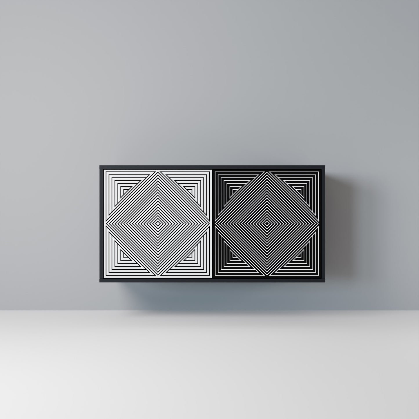 POLYGON ILLUSION Madia a 2 Ante in Finitura Nera