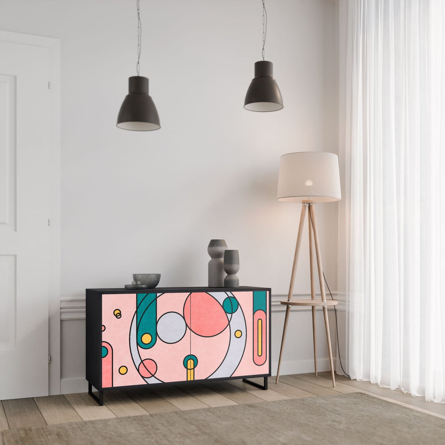 Credenza a 2 ante GOSSAMER ECHOES in finitura nera