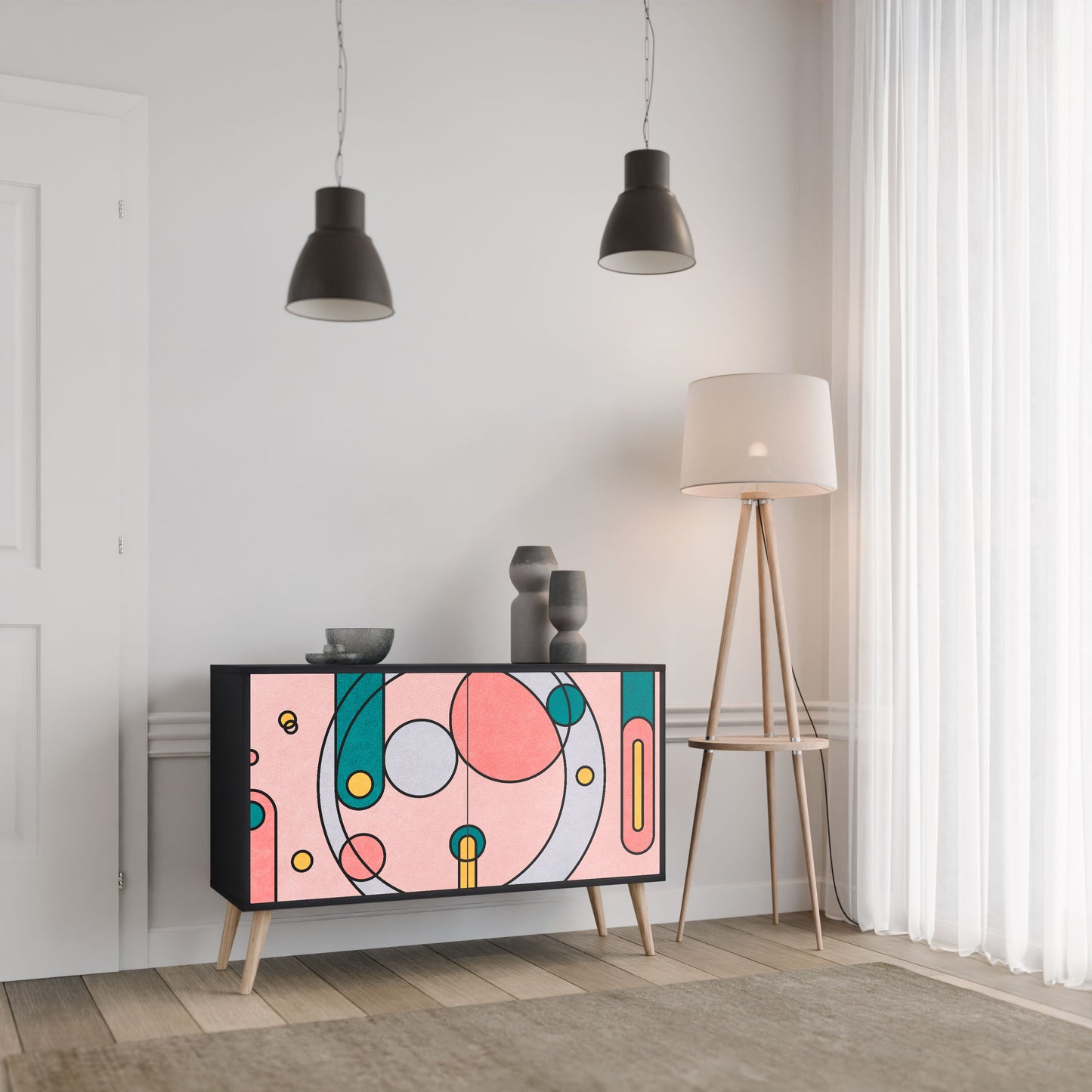 Credenza a 2 ante GOSSAMER ECHOES in finitura nera