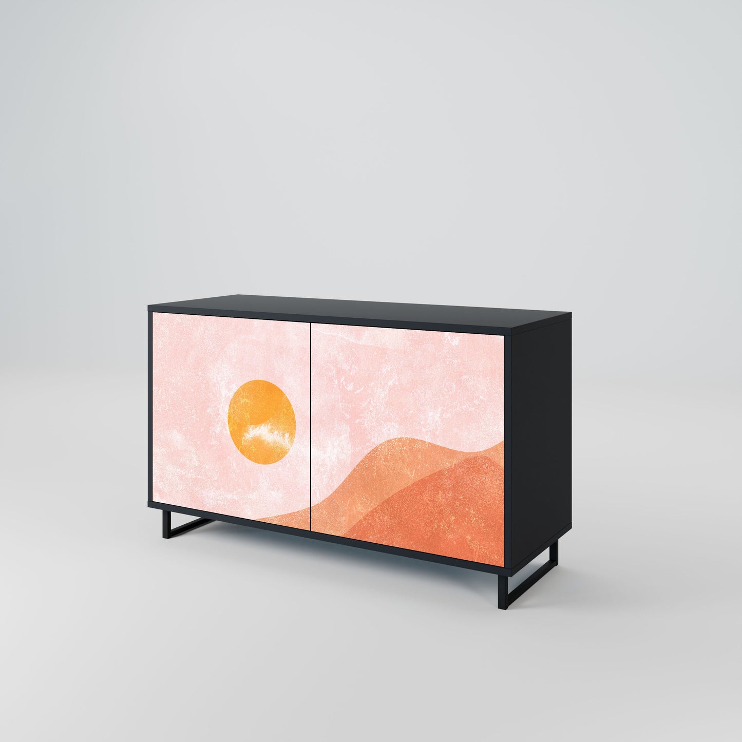 Credenza LUMINOUS SUNLIGHT a 2 ante in finitura nera