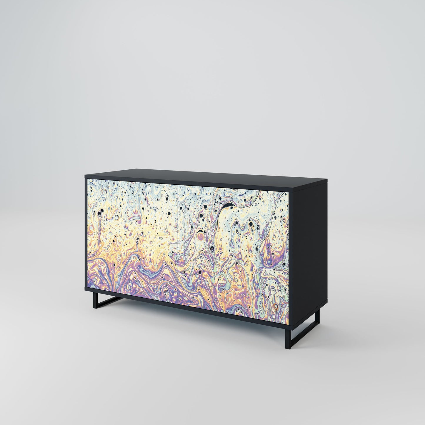 Credenza MOSAIC OF COLORS a 2 ante in finitura nera