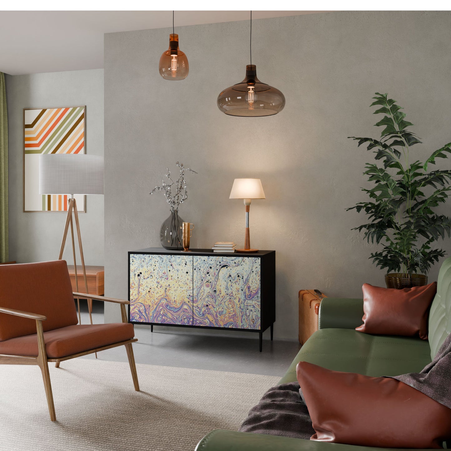 Credenza MOSAIC OF COLORS a 2 ante in finitura nera