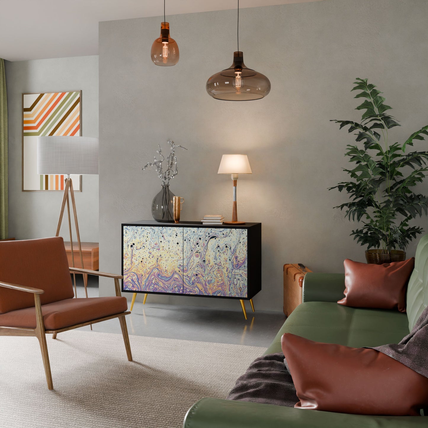Credenza MOSAIC OF COLORS a 2 ante in finitura nera