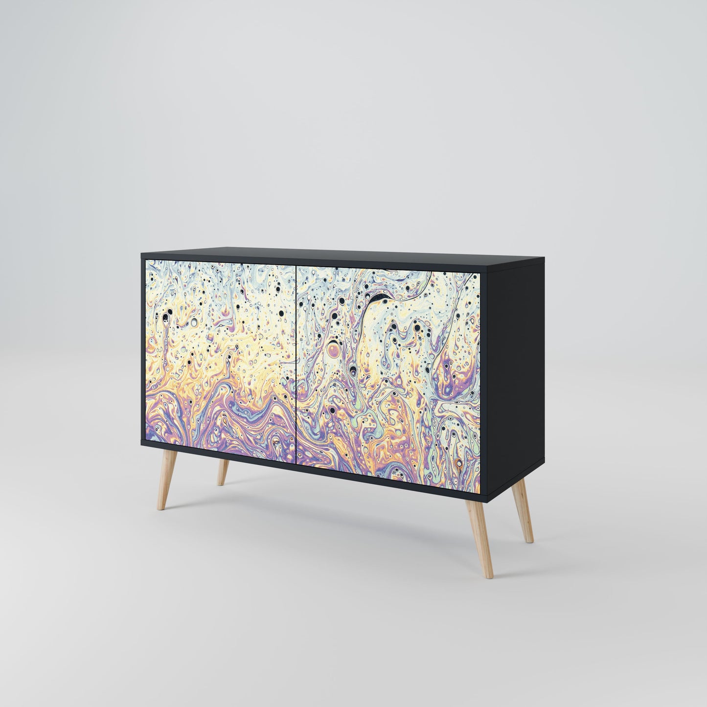 Credenza MOSAIC OF COLORS a 2 ante in finitura nera