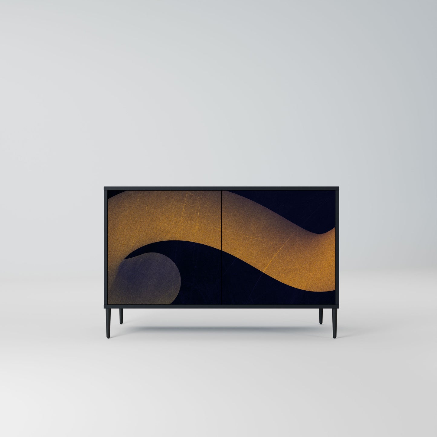 Credenza HOLLOW TIME a 2 ante in finitura nera