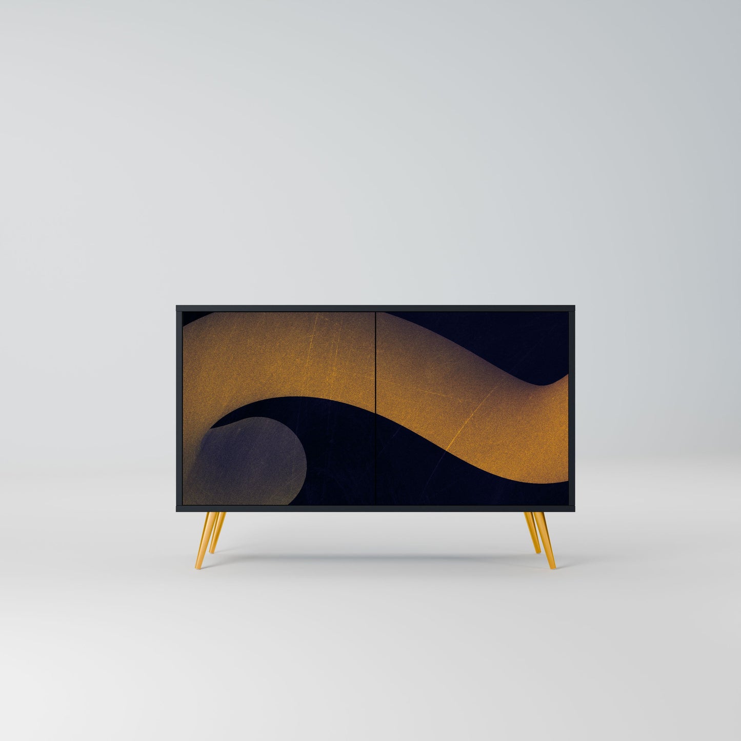 Credenza HOLLOW TIME a 2 ante in finitura nera