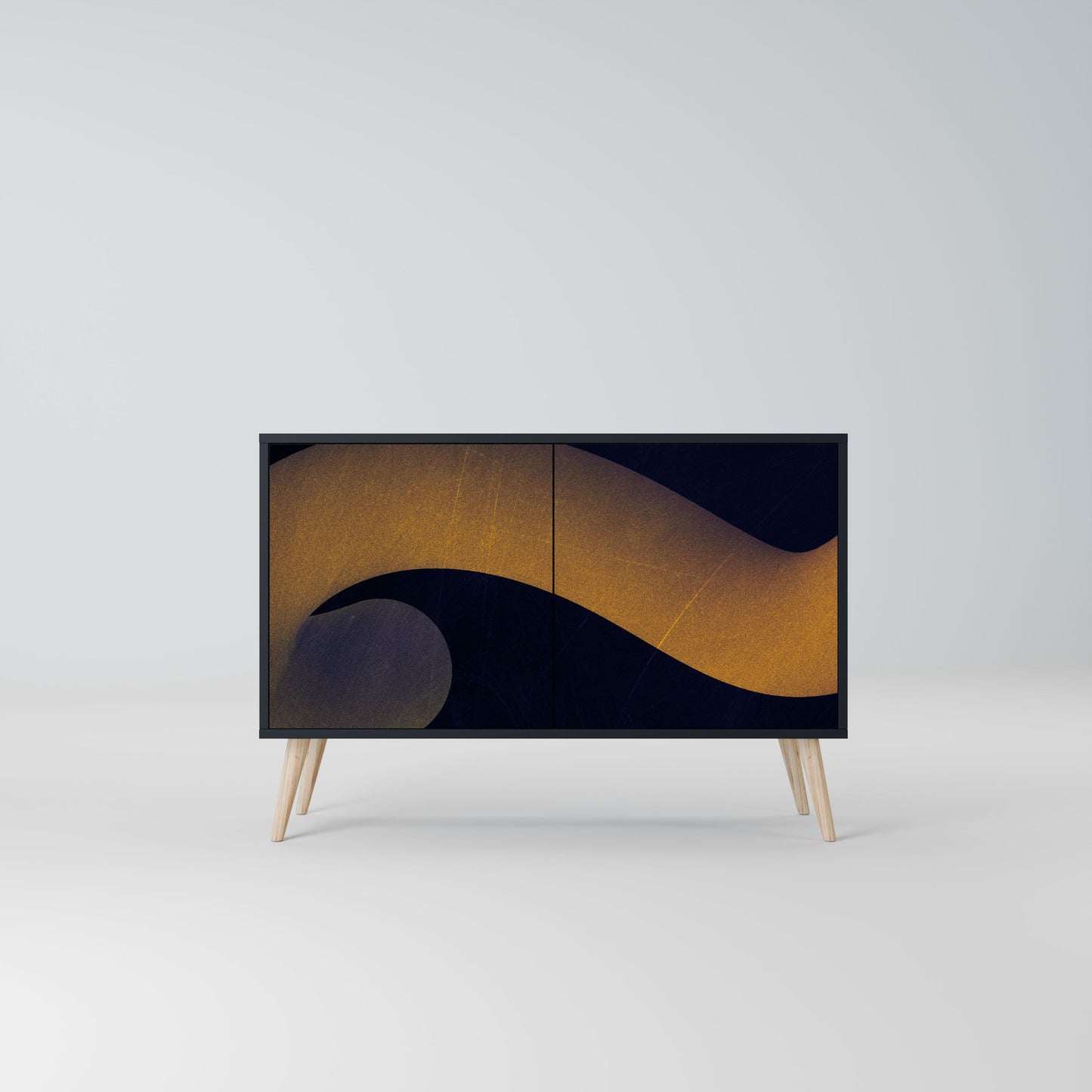 Credenza HOLLOW TIME a 2 ante in finitura nera