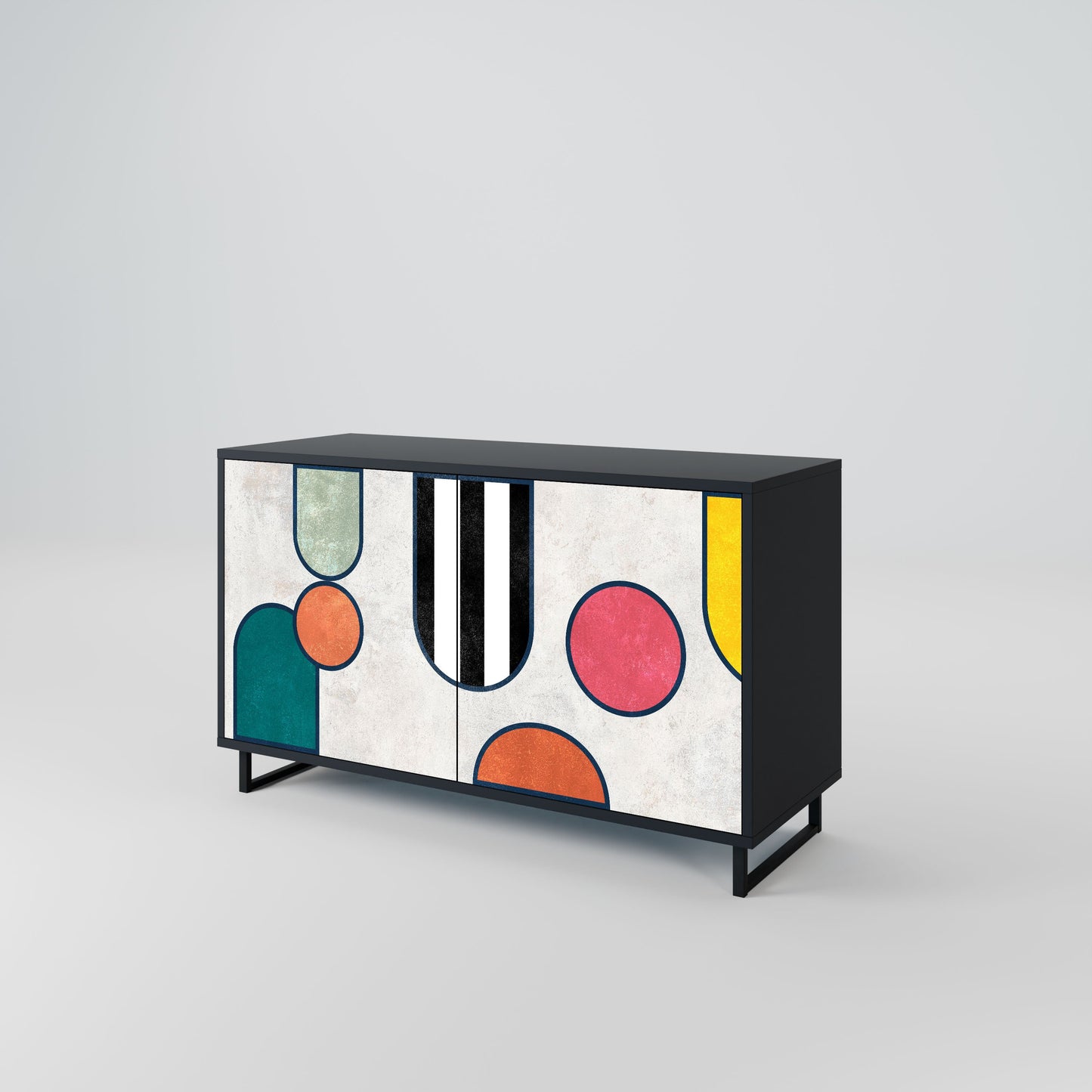 Credenza a 2 ante COOL STORY in finitura nera