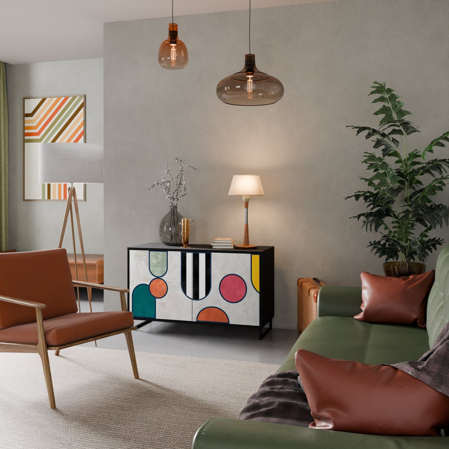 Credenza a 2 ante COOL STORY in finitura nera