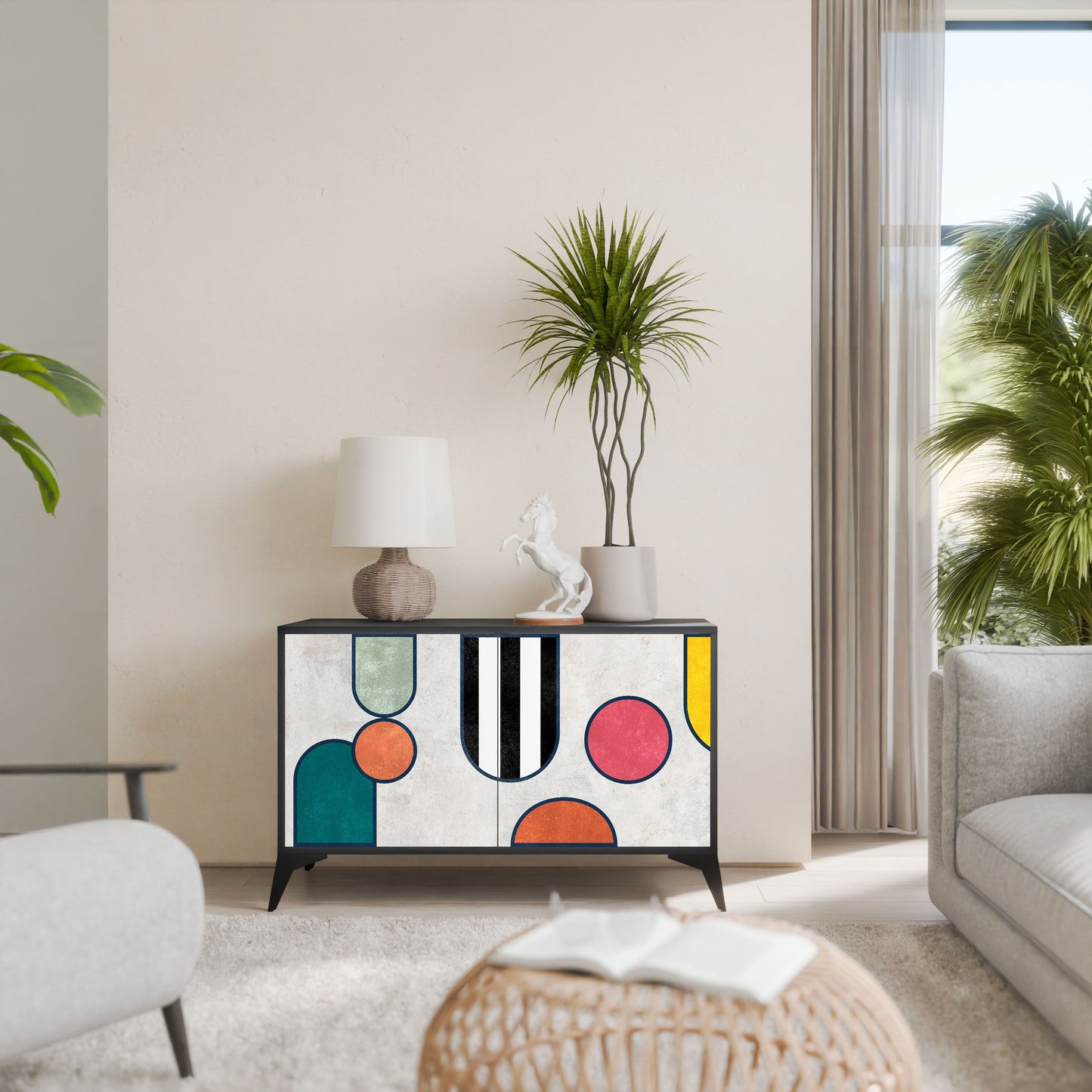 Credenza a 2 ante COOL STORY in finitura nera