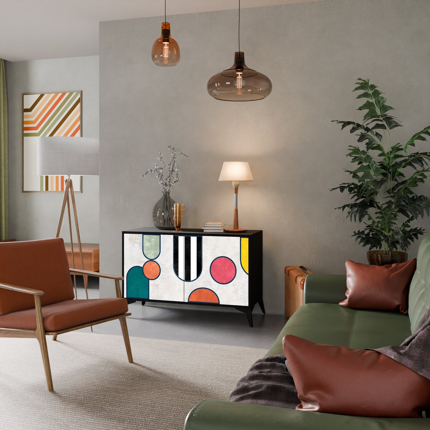 Credenza a 2 ante COOL STORY in finitura nera