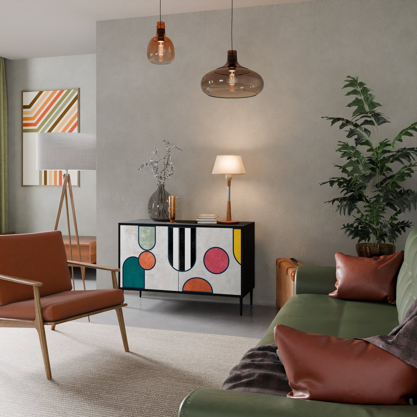 Credenza a 2 ante COOL STORY in finitura nera