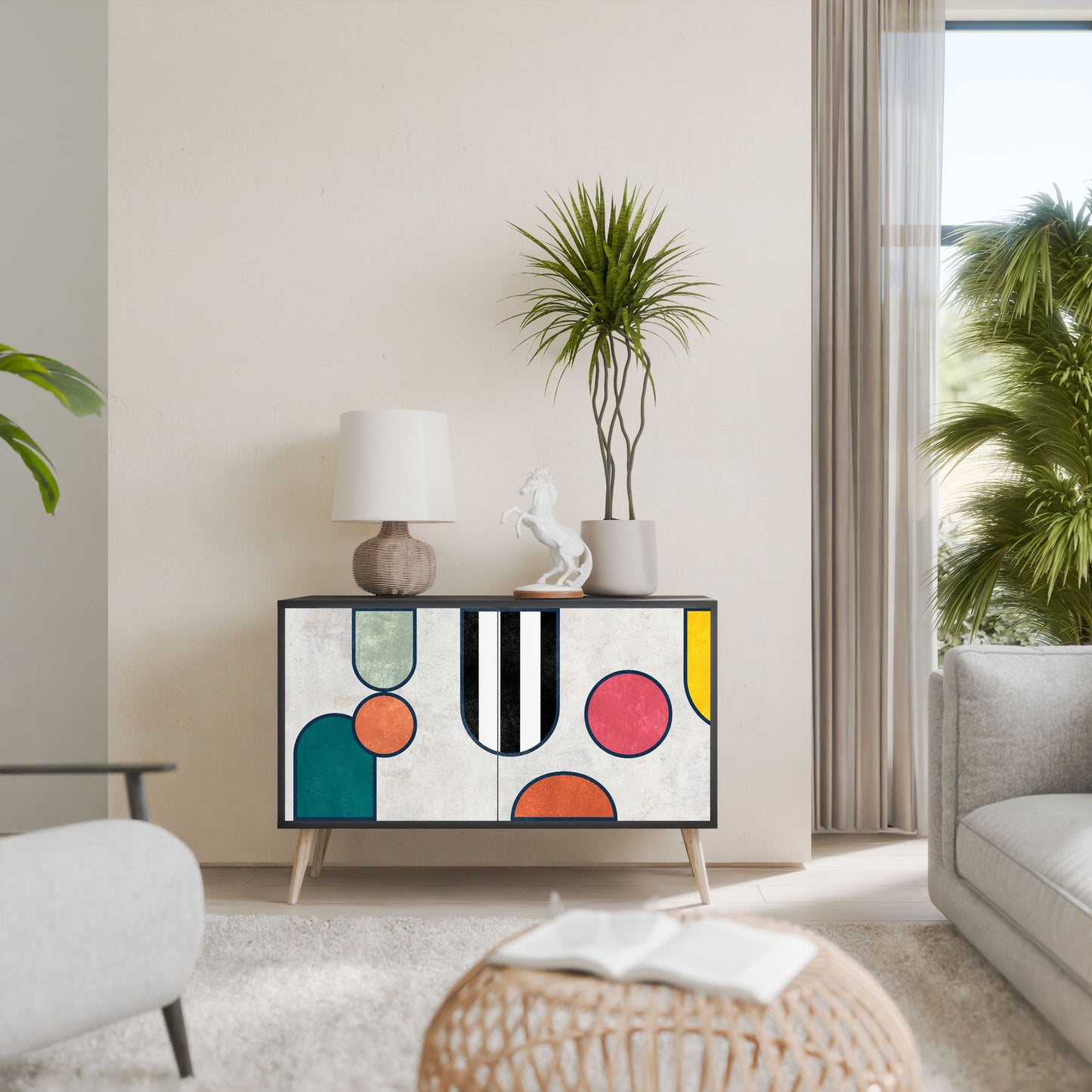 Credenza a 2 ante COOL STORY in finitura nera