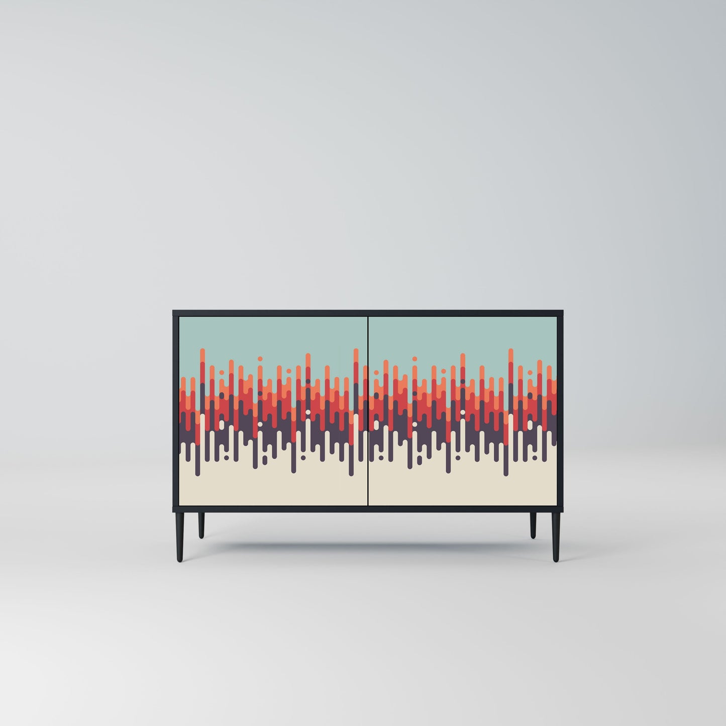 Credenza a 2 ante CHROMA CONTOURS in finitura nera