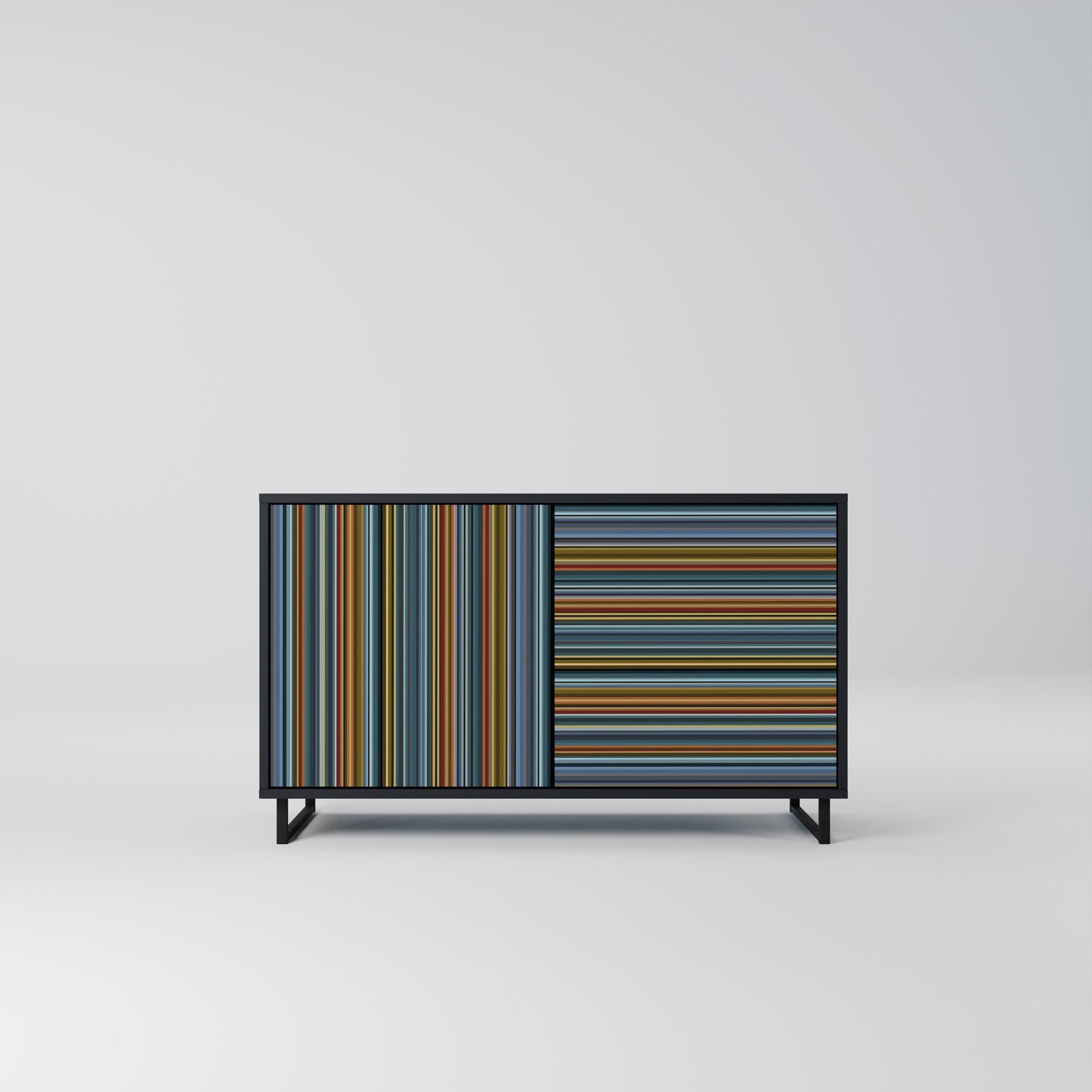 Credenza LINEOUT SPECTRUM a 2 ante con finitura nera