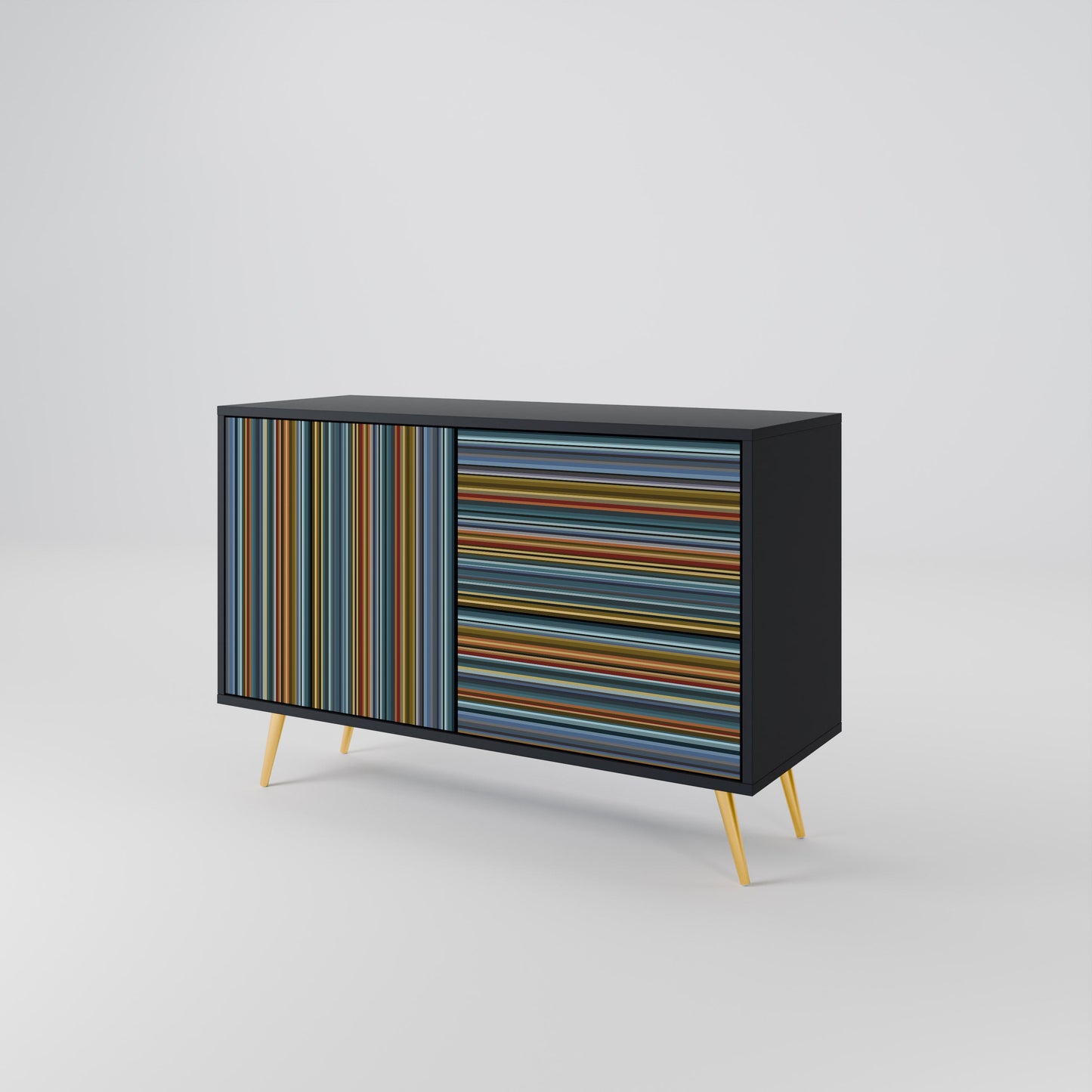 Credenza LINEOUT SPECTRUM a 2 ante con finitura nera