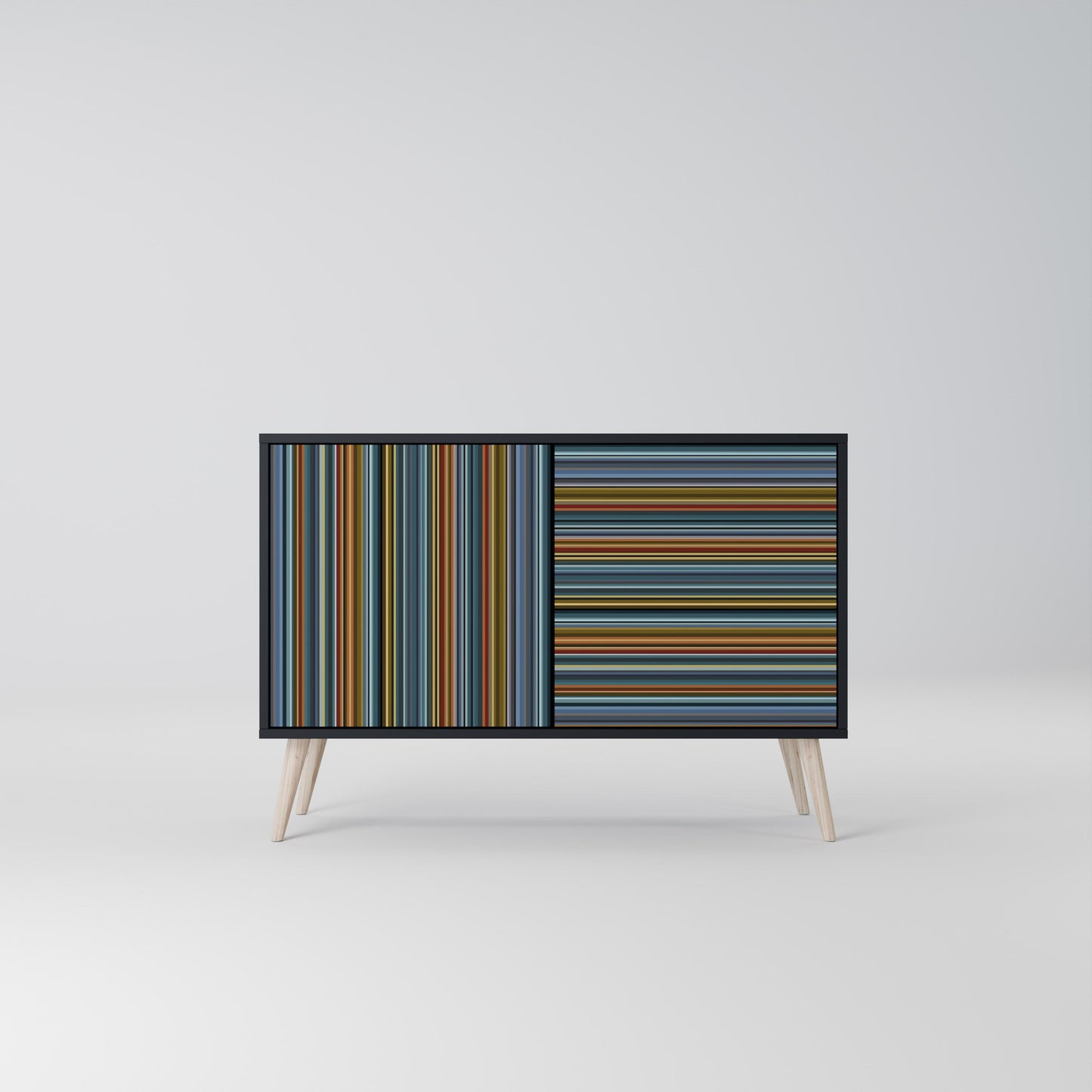 Credenza LINEOUT SPECTRUM a 2 ante con finitura nera