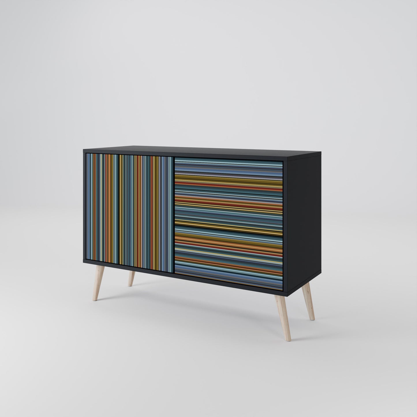 Credenza LINEOUT SPECTRUM a 2 ante con finitura nera