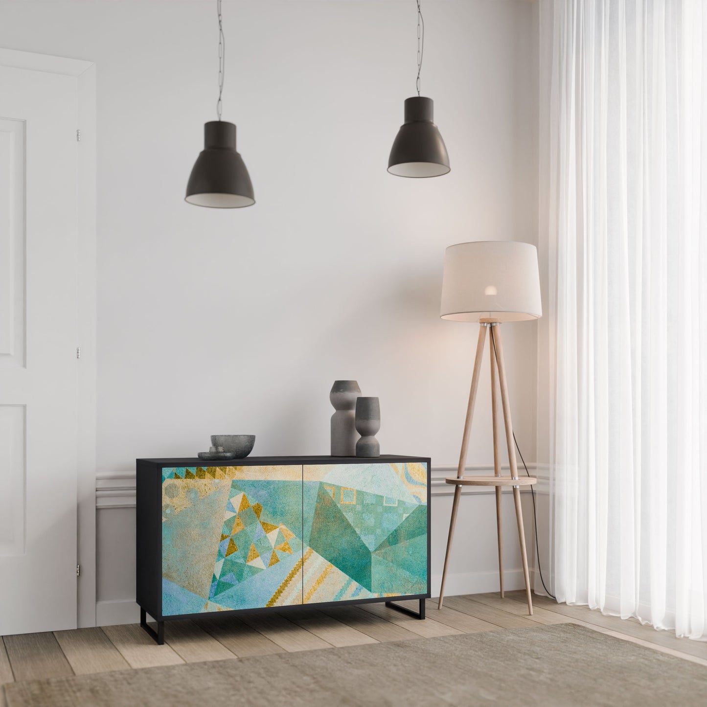 Credenza SPECTRUM SPLENDOR a 2 ante in finitura nera