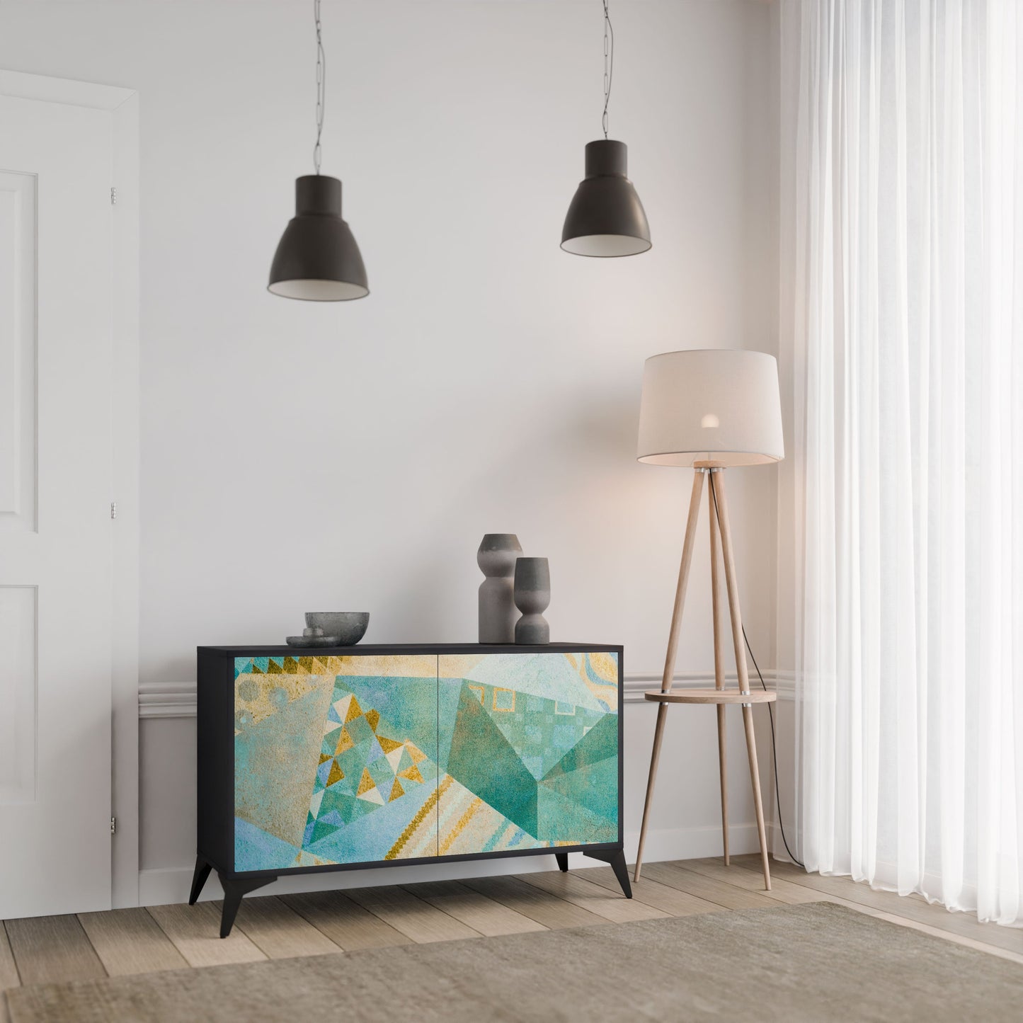 Credenza SPECTRUM SPLENDOR a 2 ante in finitura nera