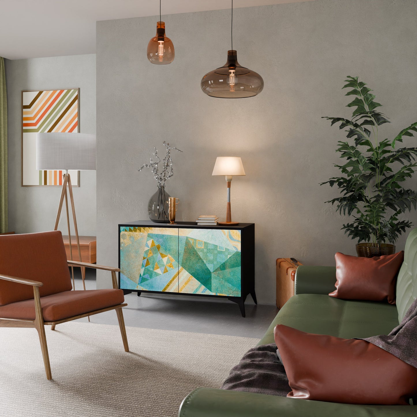 Credenza SPECTRUM SPLENDOR a 2 ante in finitura nera