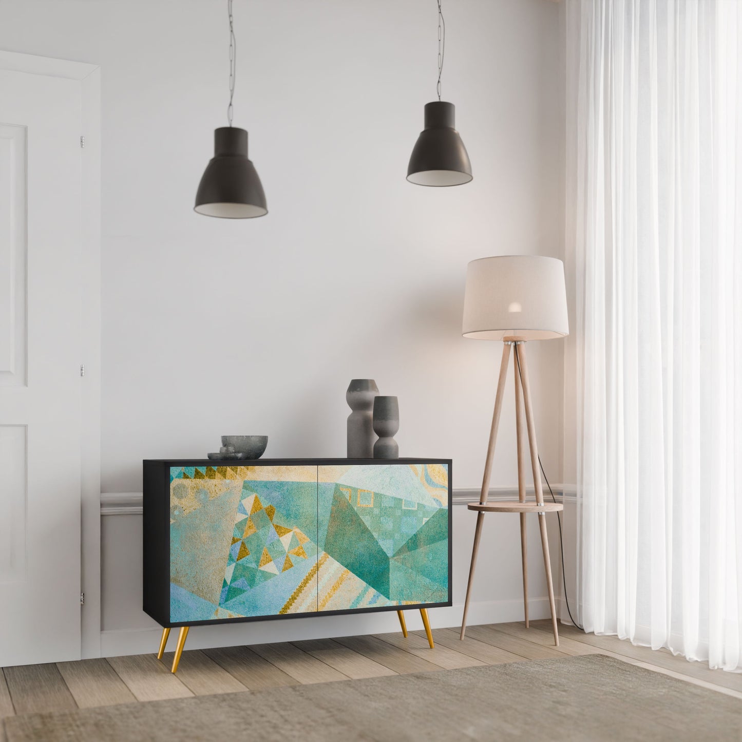 Credenza SPECTRUM SPLENDOR a 2 ante in finitura nera