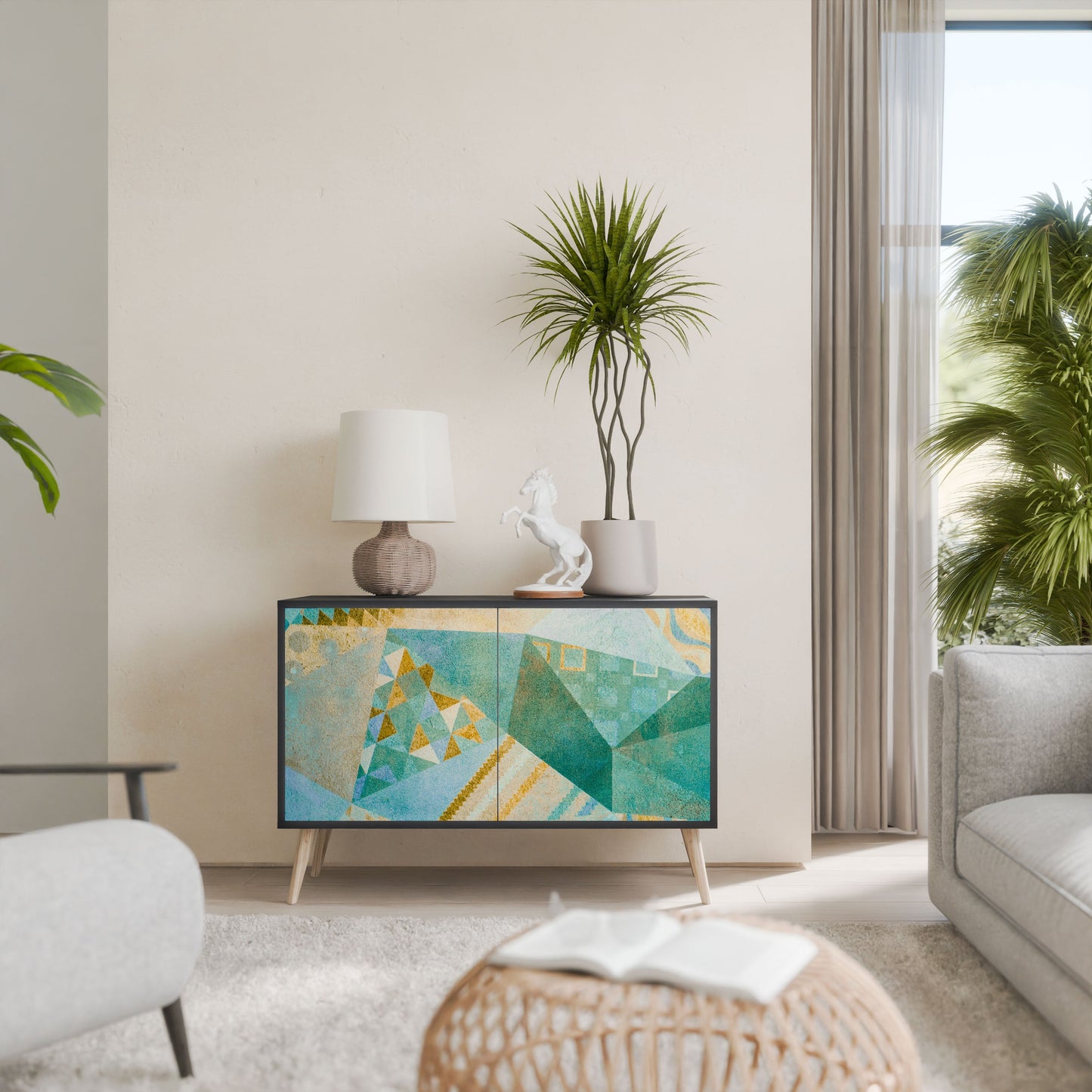 Credenza SPECTRUM SPLENDOR a 2 ante in finitura nera