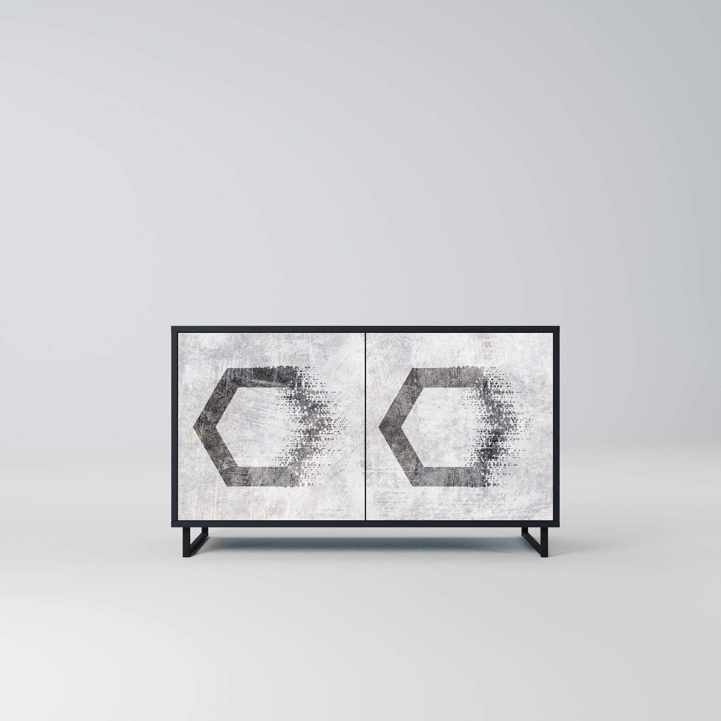 HEXAGONAL FIGURES 2-Door Sideboard in Black Finish