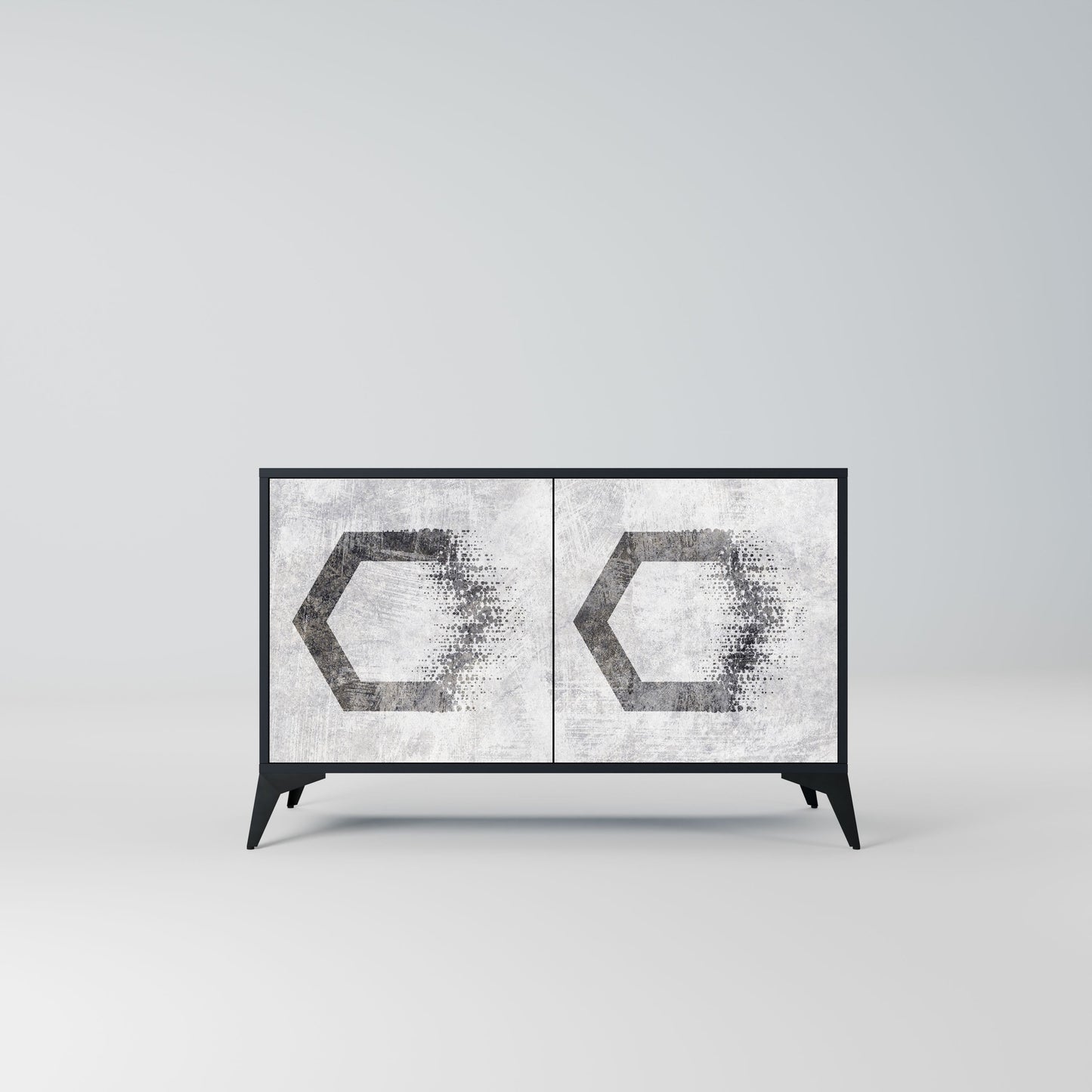 HEXAGONAL FIGURES 2-Door Sideboard in Black Finish