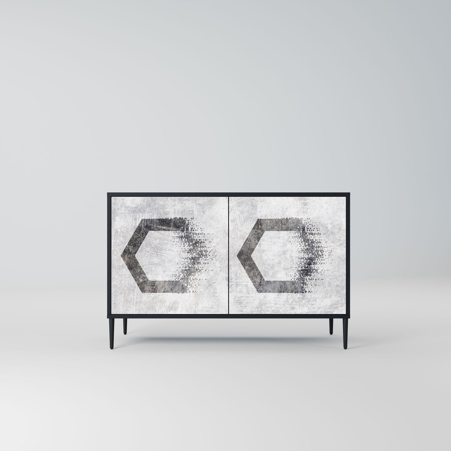 HEXAGONAL FIGURES 2-Door Sideboard in Black Finish