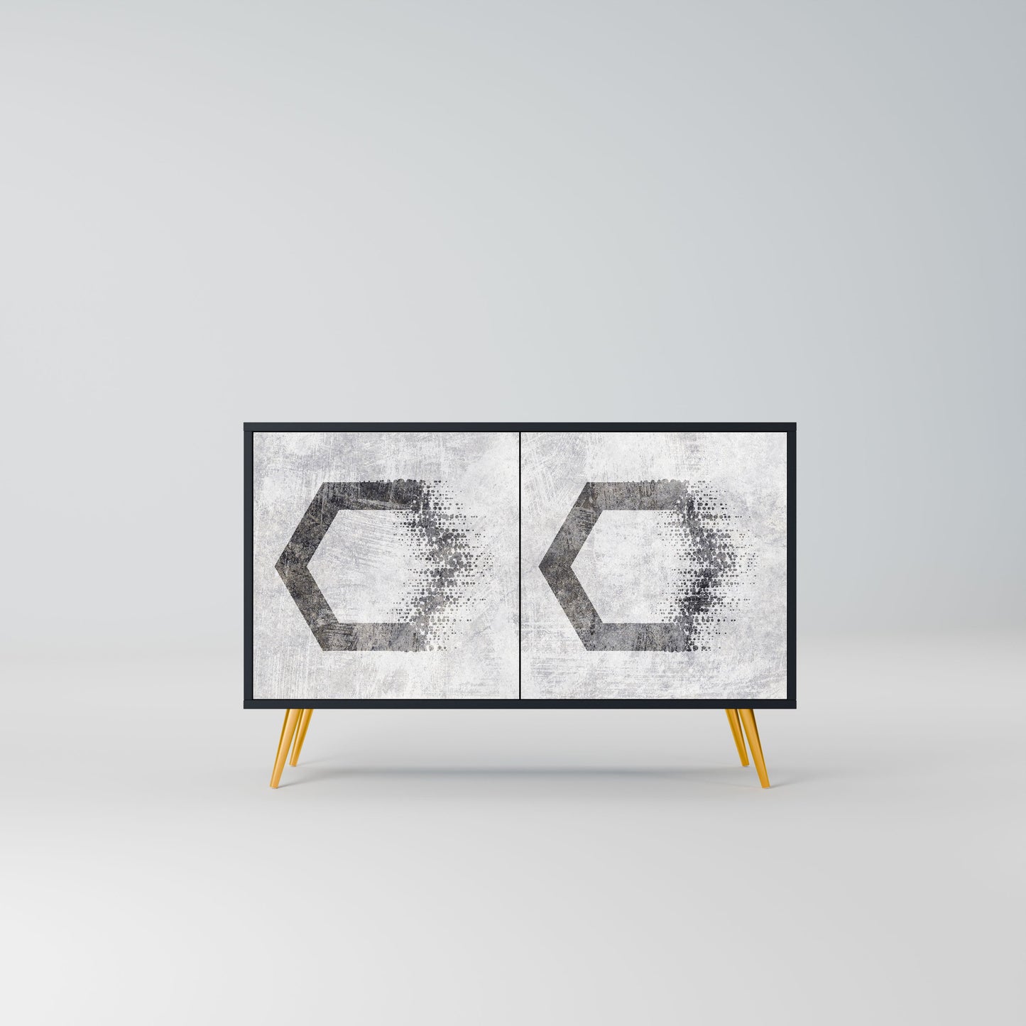 HEXAGONAL FIGURES 2-Door Sideboard in Black Finish