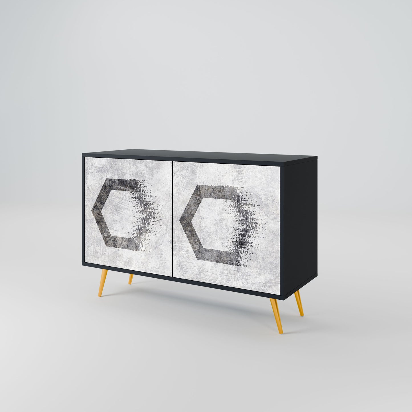 HEXAGONAL FIGURES 2-Door Sideboard in Black Finish