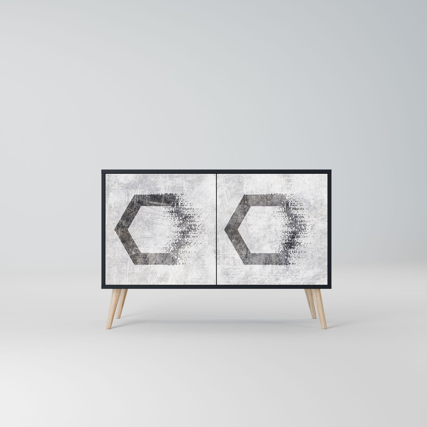 HEXAGONAL FIGURES 2-Door Sideboard in Black Finish