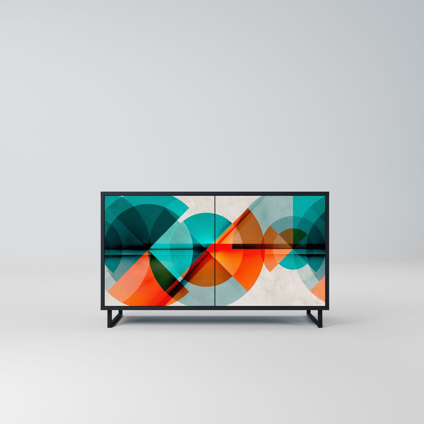 Credenza CIRCULAR RHAPSODY a 2 ante in finitura nera