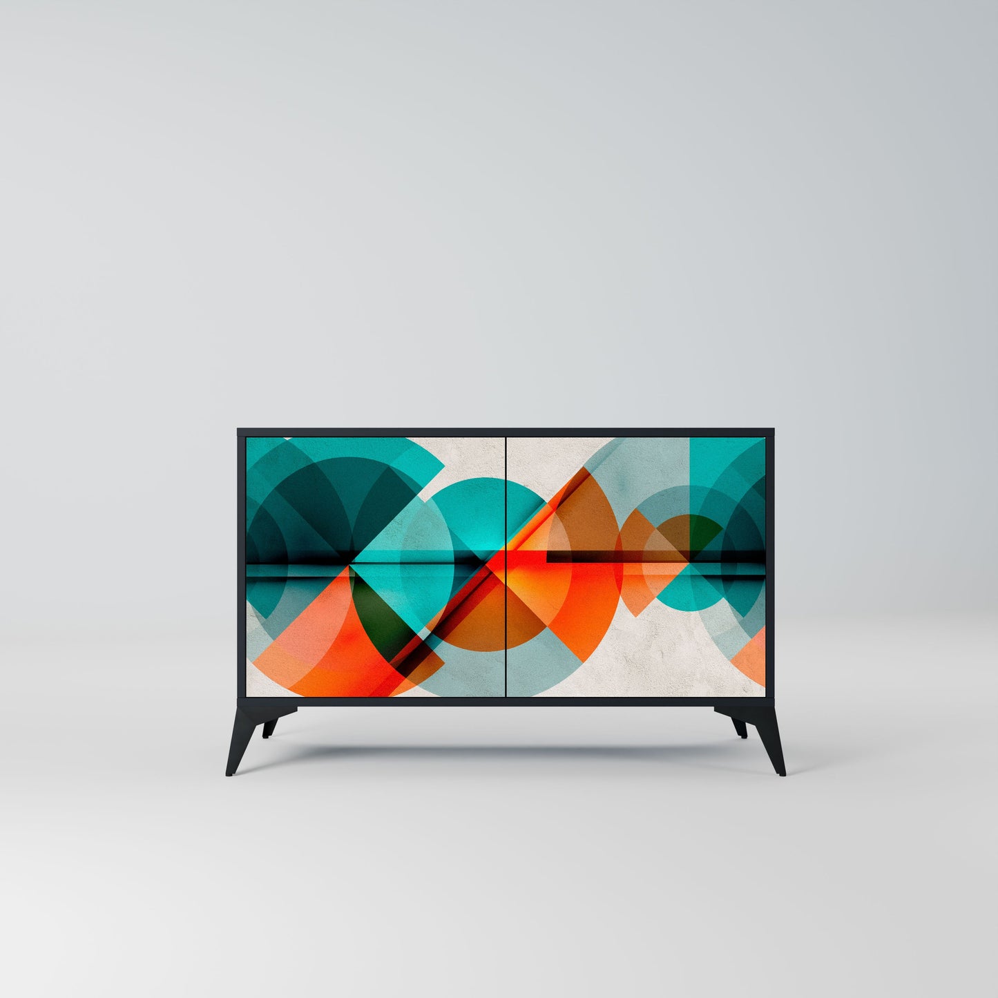 Credenza CIRCULAR RHAPSODY a 2 ante in finitura nera