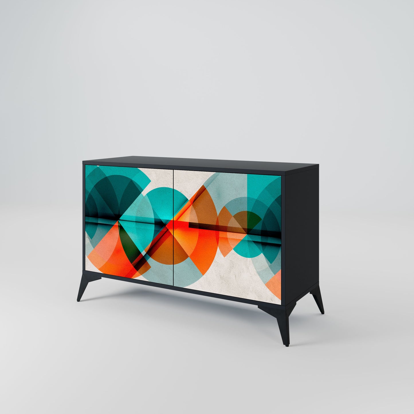 Credenza CIRCULAR RHAPSODY a 2 ante in finitura nera