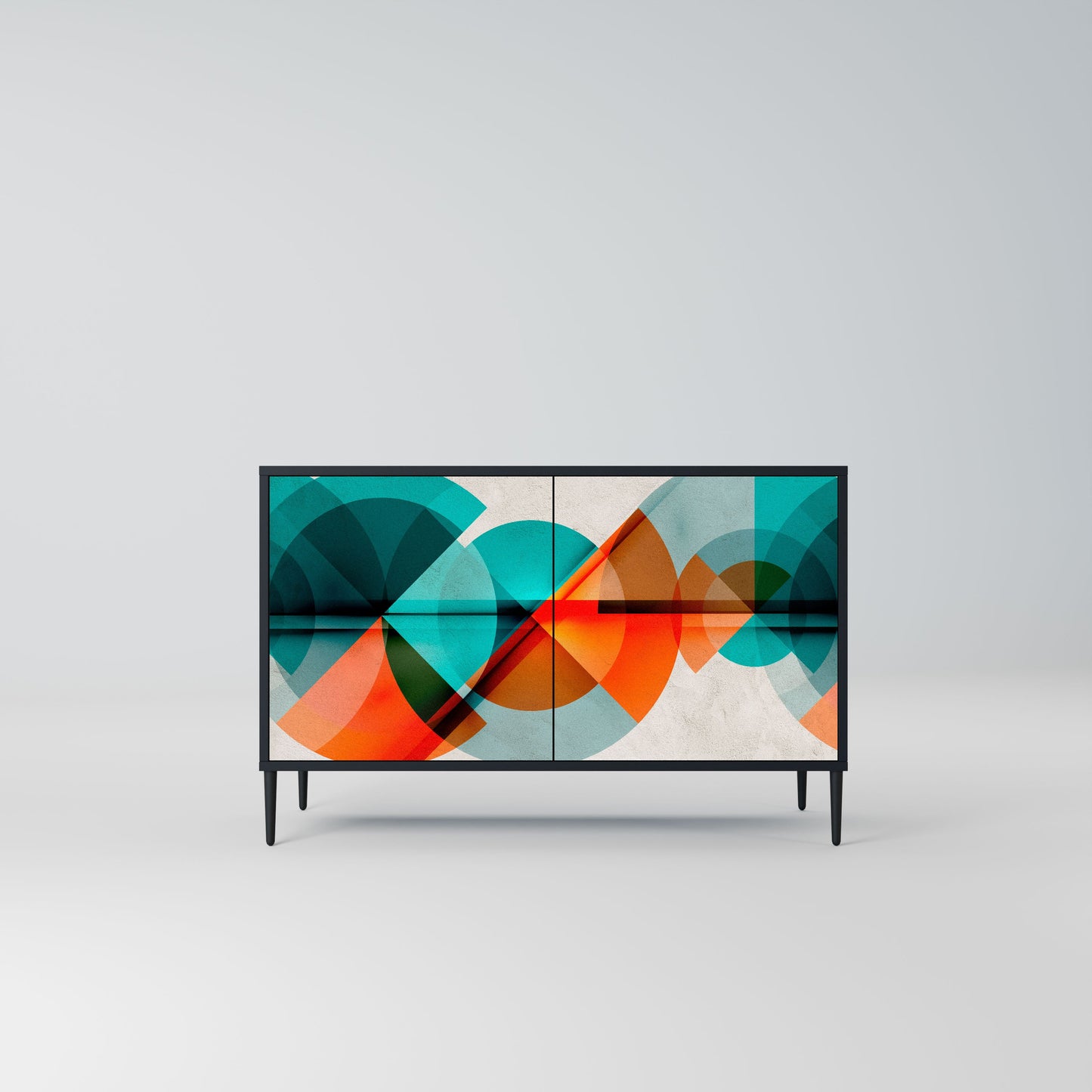 Credenza CIRCULAR RHAPSODY a 2 ante in finitura nera