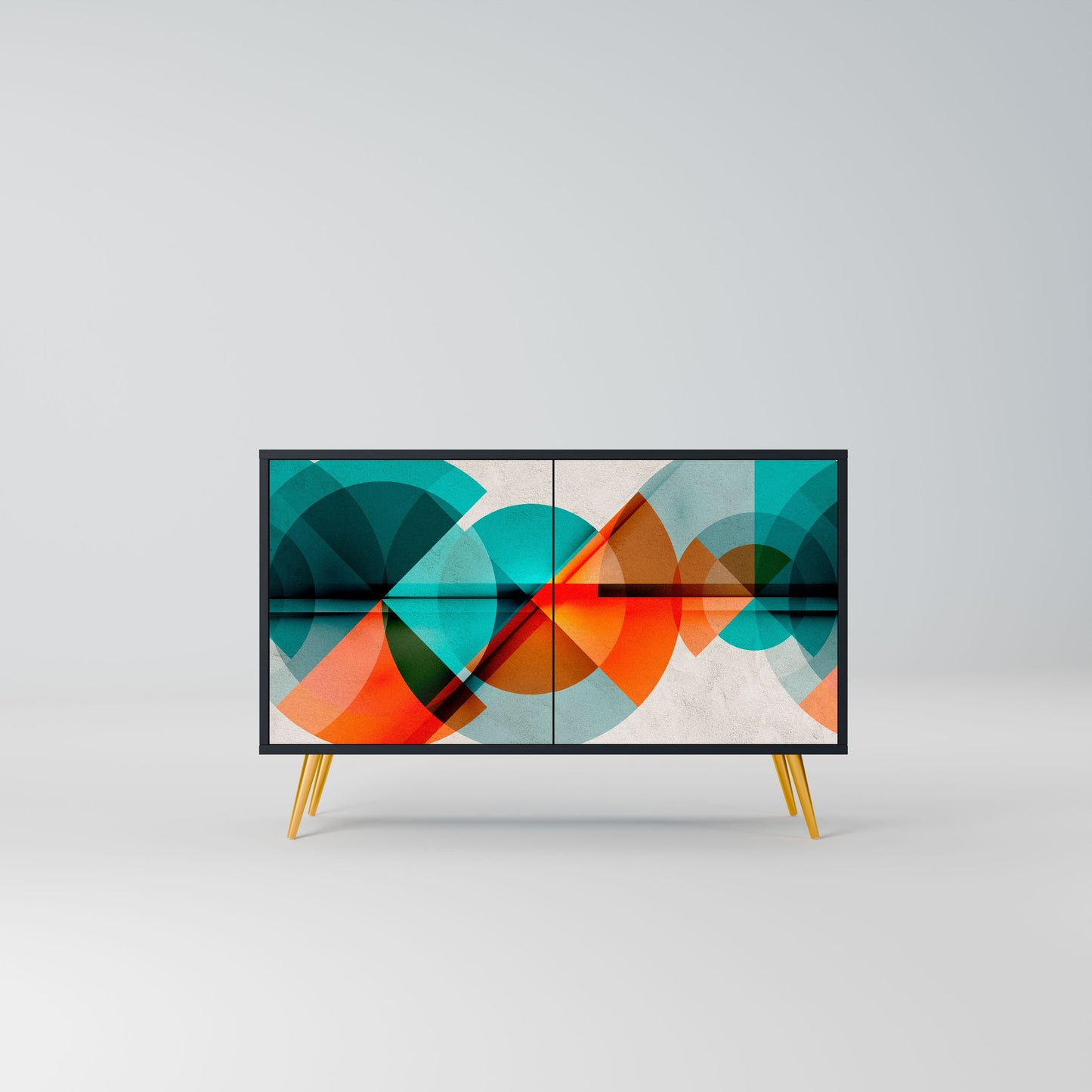 Credenza CIRCULAR RHAPSODY a 2 ante in finitura nera