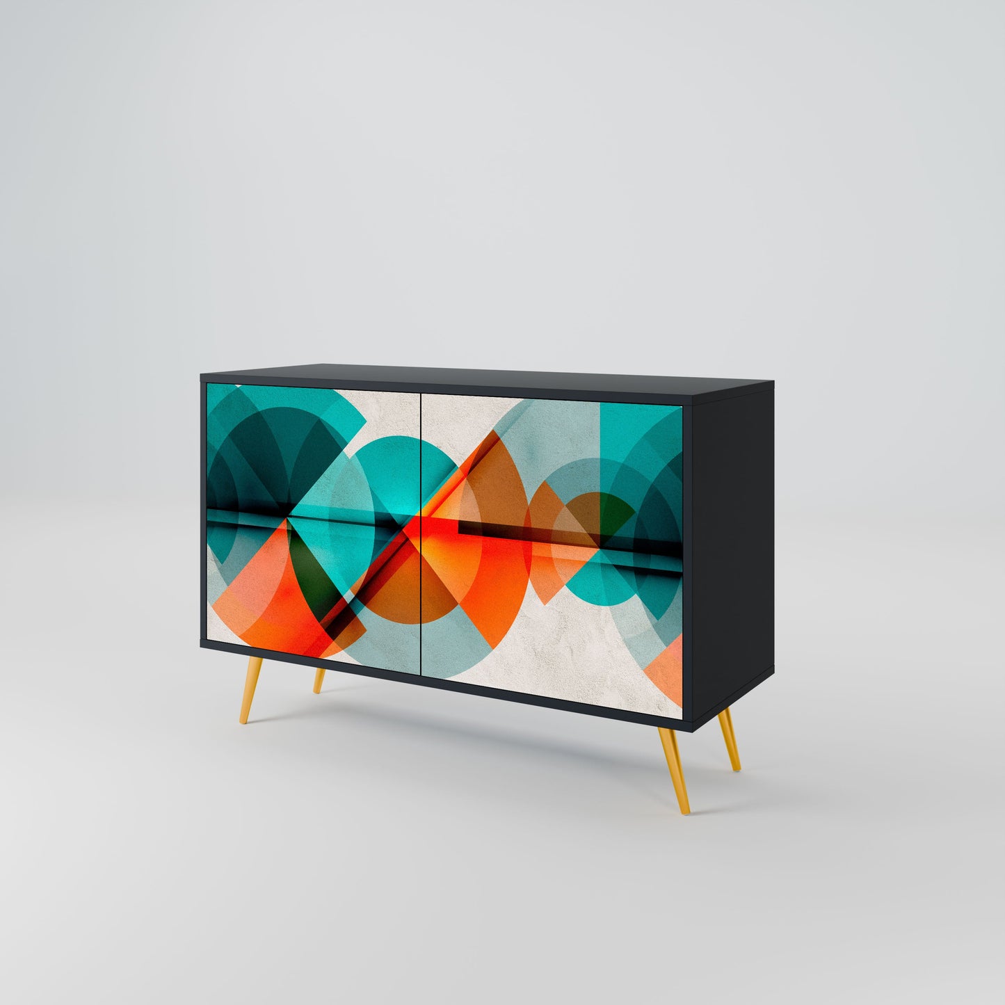 Credenza CIRCULAR RHAPSODY a 2 ante in finitura nera