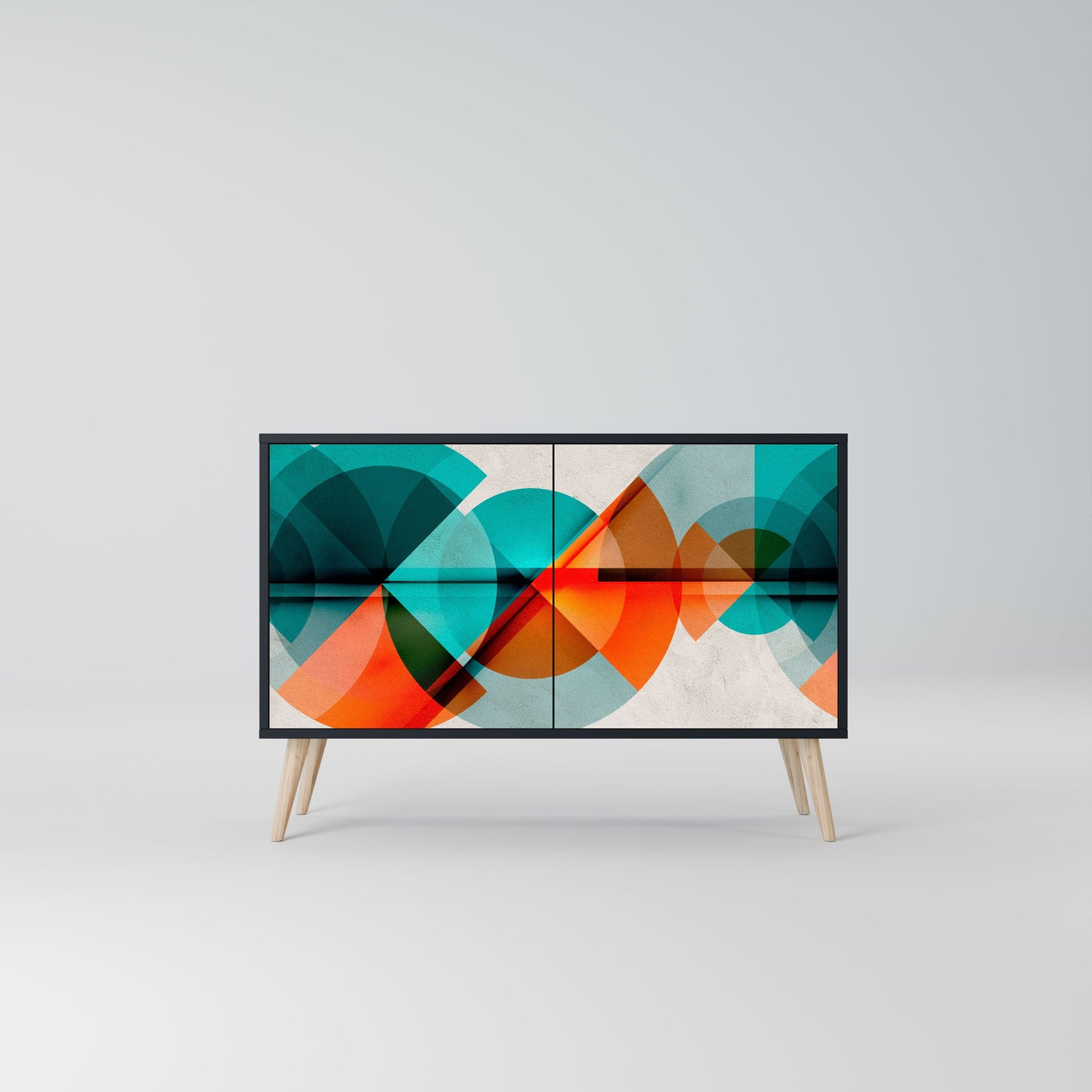 Credenza CIRCULAR RHAPSODY a 2 ante in finitura nera