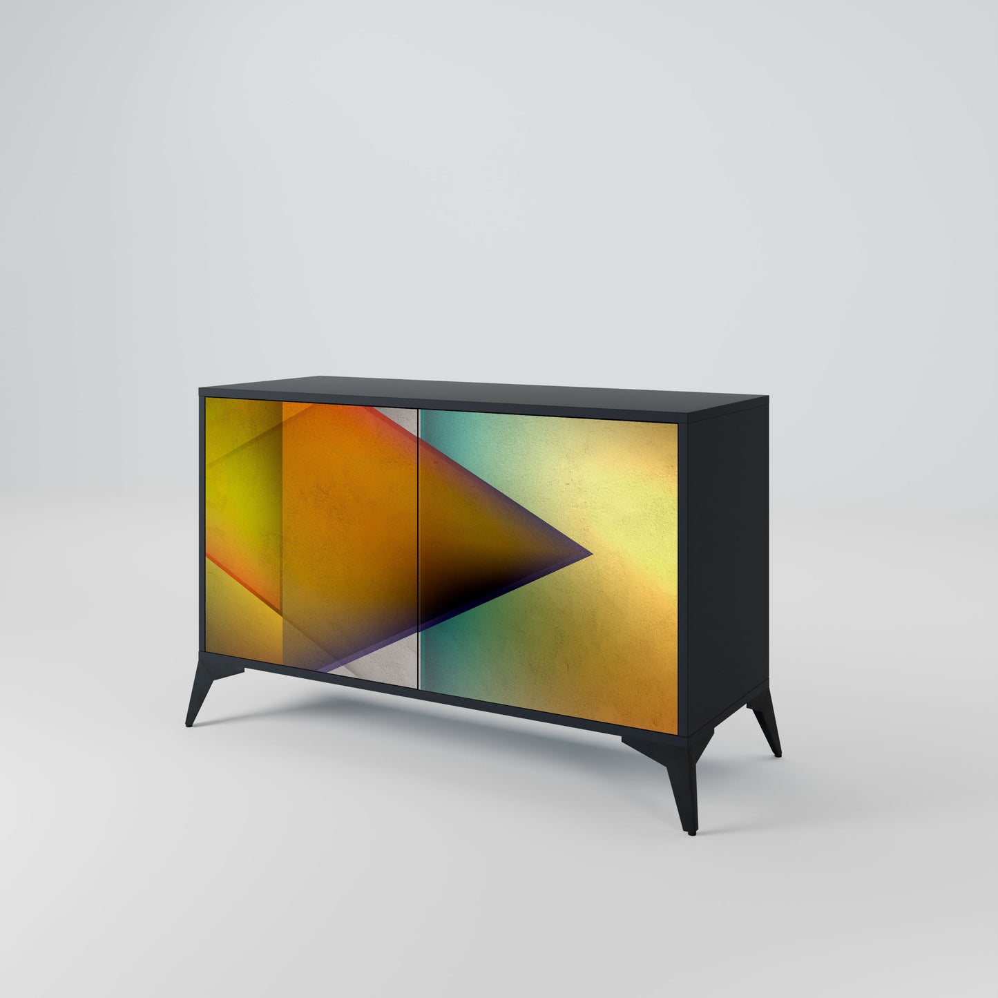 PIERCING SHARPNESS 2-Door Sideboard in Black Finish