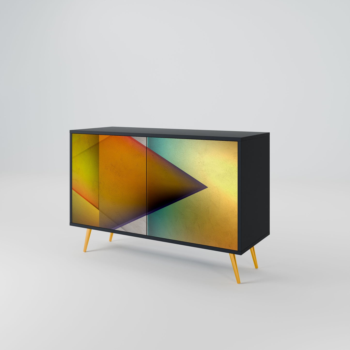 PIERCING SHARPNESS 2-Door Sideboard in Black Finish