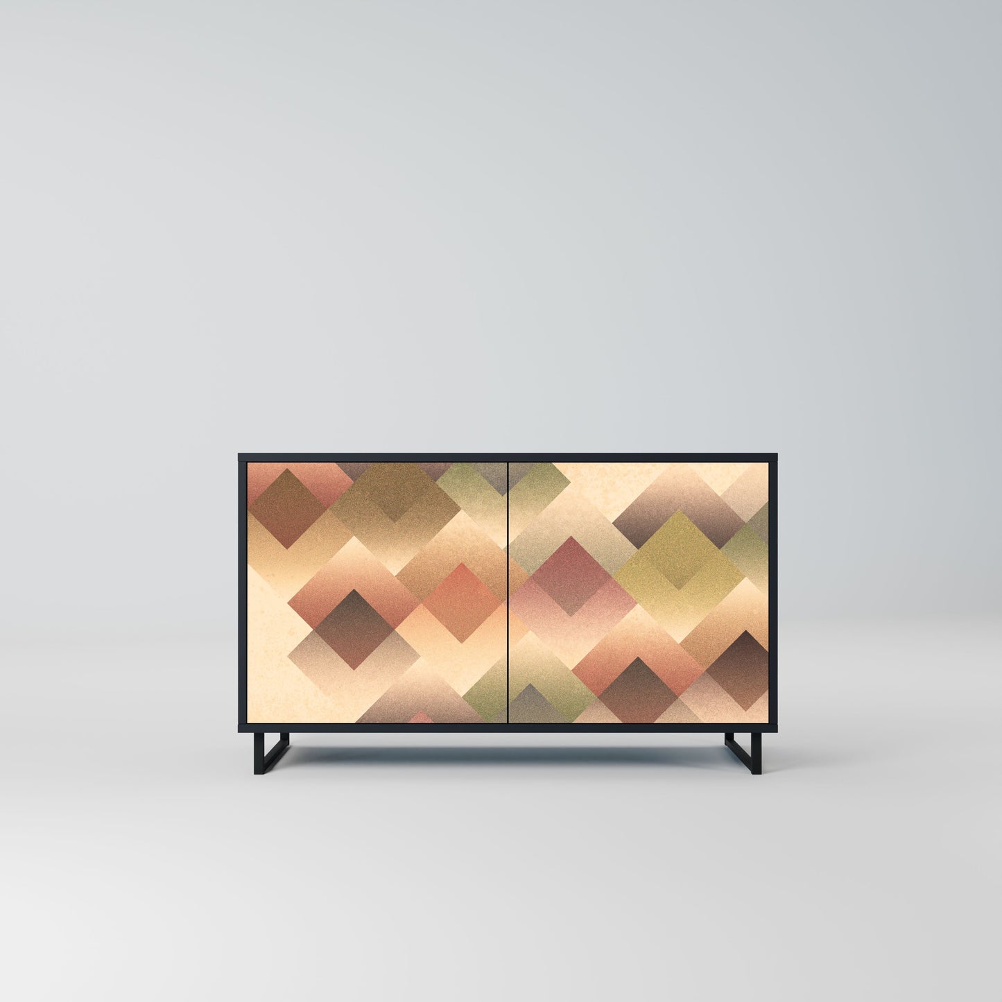Credenza a 2 ante GEOMETRIC FUSION in finitura nera