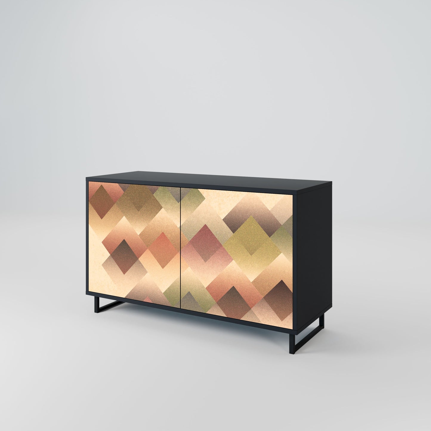 Credenza a 2 ante GEOMETRIC FUSION in finitura nera