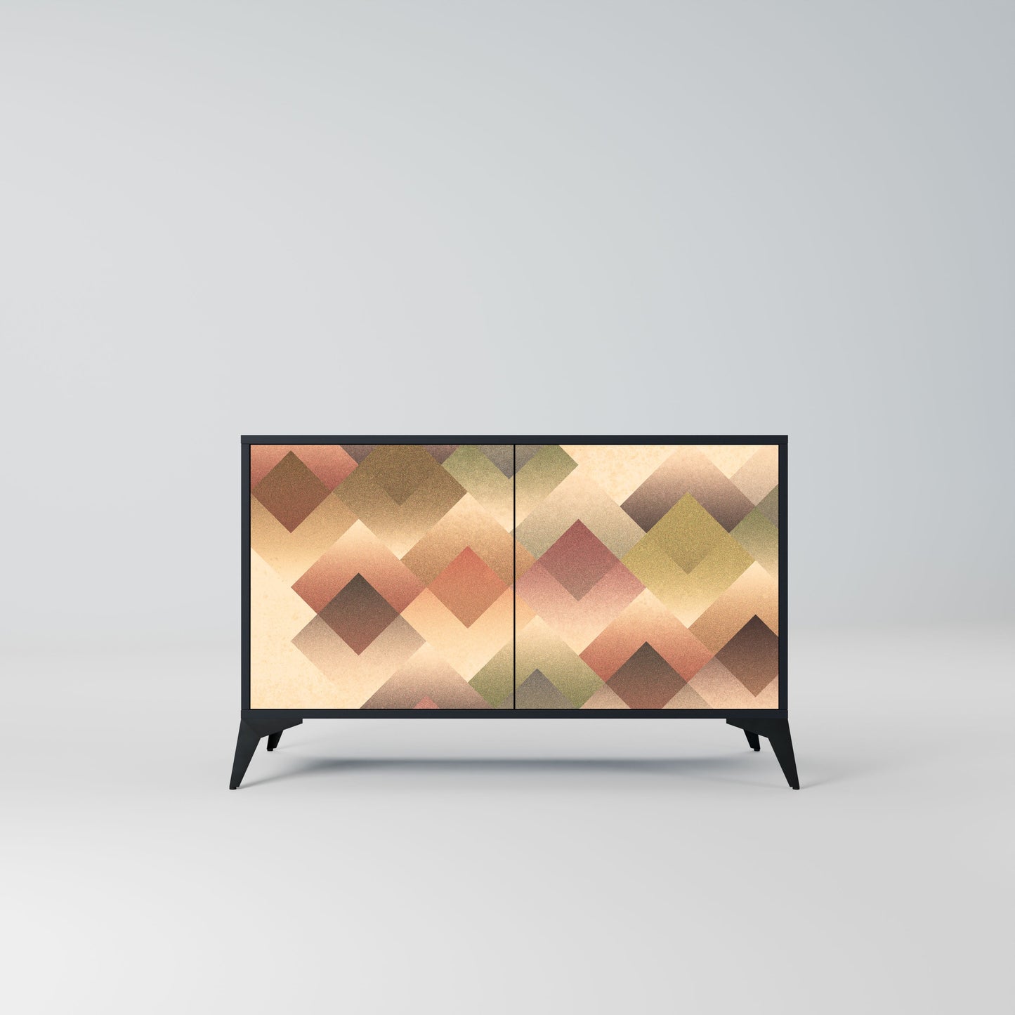 Credenza a 2 ante GEOMETRIC FUSION in finitura nera