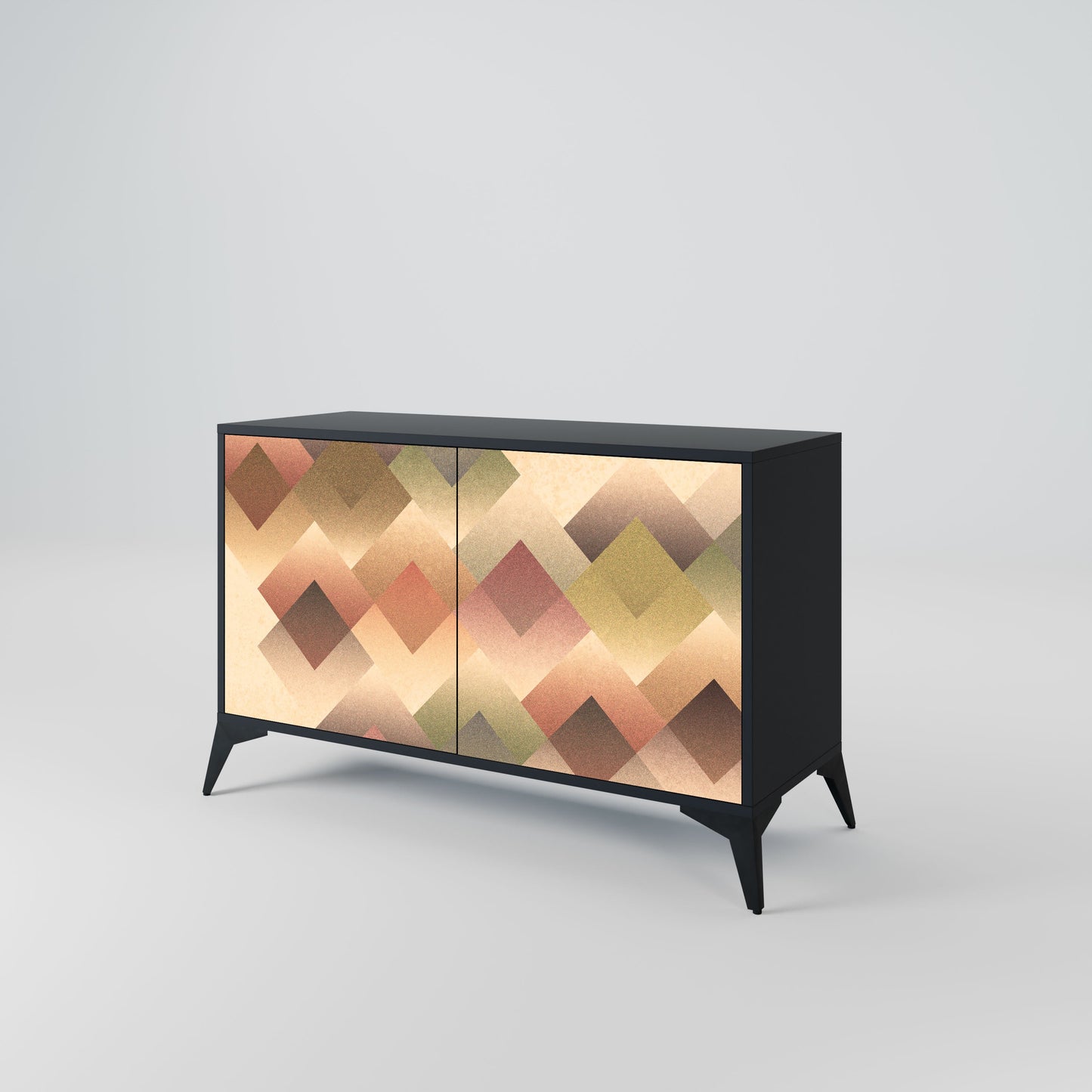 Credenza a 2 ante GEOMETRIC FUSION in finitura nera
